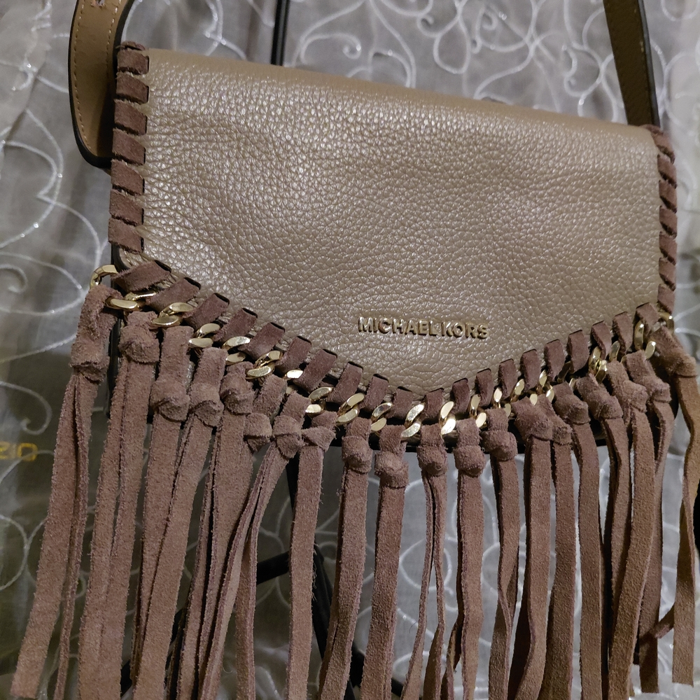 Michael Kors Brown Fringe Crossbody Bag